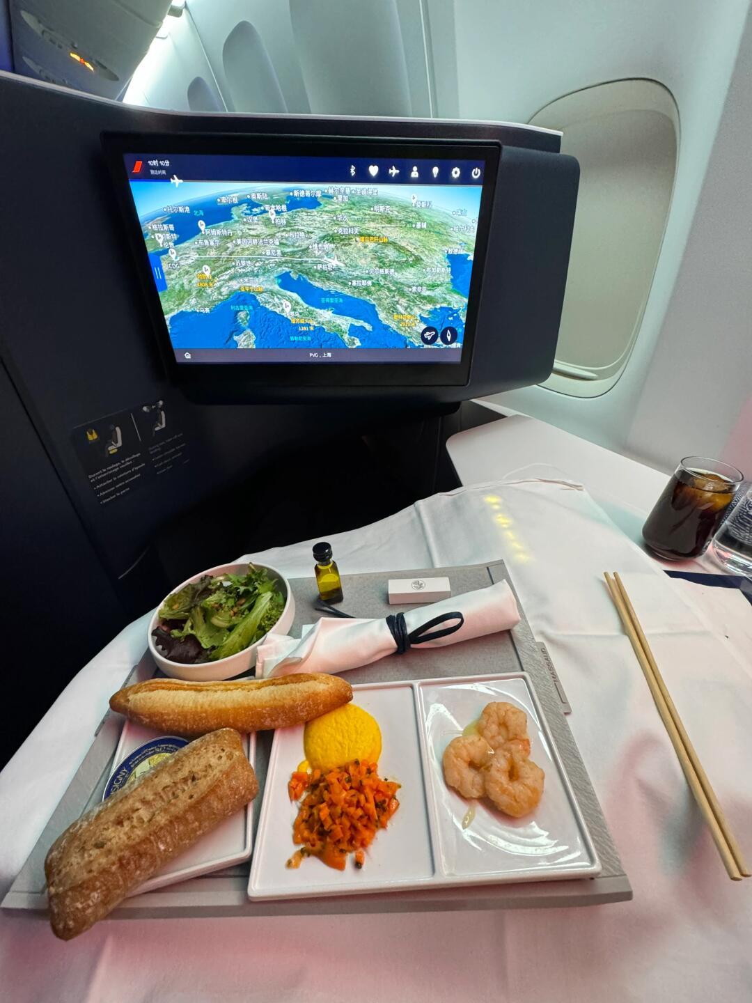 法航商务舱体验，自然美景与内心平静的旅程